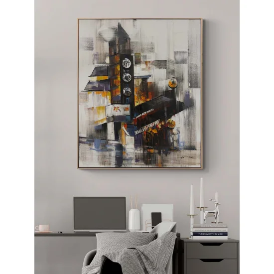 Modern Clock Tower Oil Painting