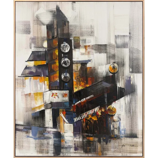 Modern Clock Tower Oil Painting