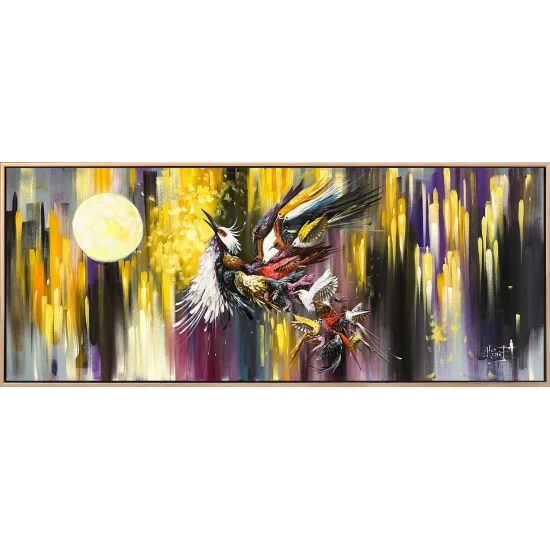 Phoenix Bird at Full Moon Oil Painting
