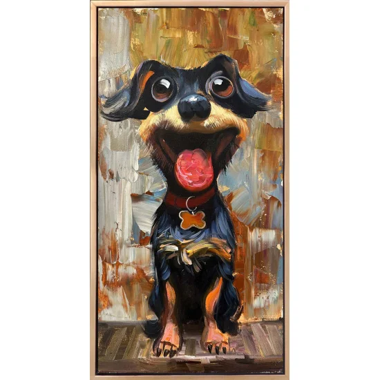 Köpeğin Neşesi Yağlı Boya Tablosu