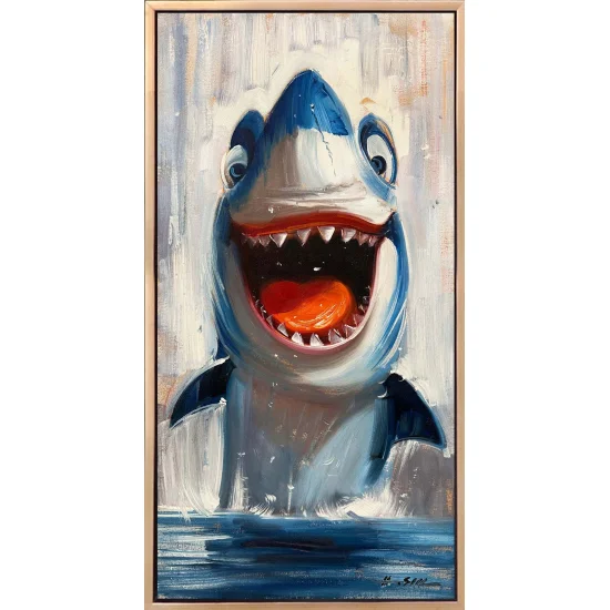 Curious Shark Oil Painting