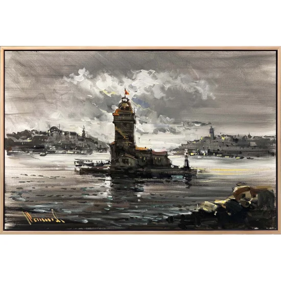 Sessiz Kız Kulesi Yağlı Boya Tablosu