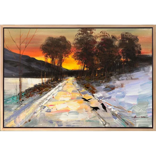 Snowy Journey Oil Painting