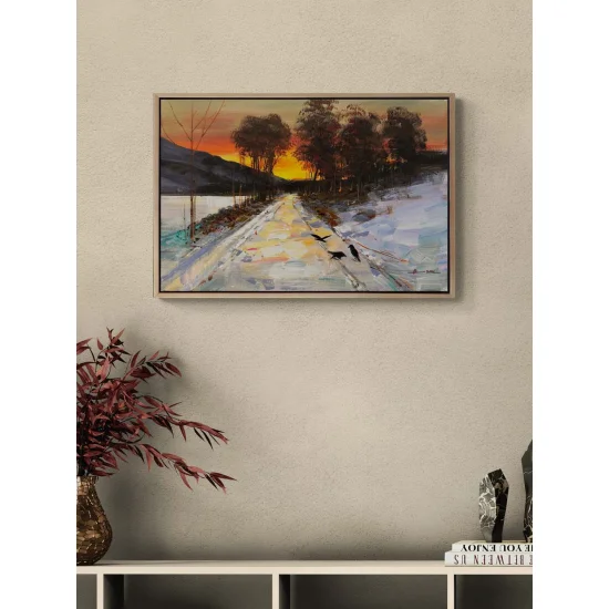 Snowy Journey Oil Painting