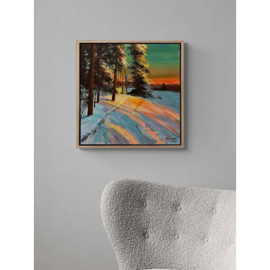 Winter Sunset Oil Painting