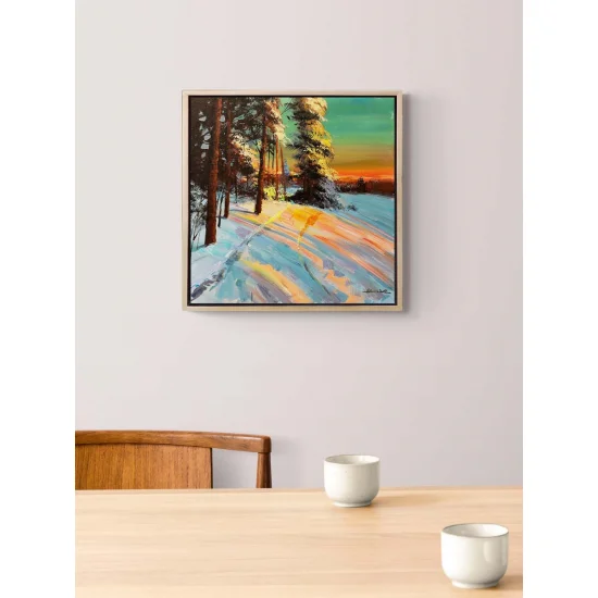 Winter Sunset Oil Painting