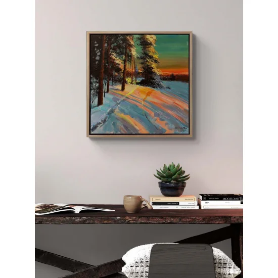 Winter Sunset Oil Painting