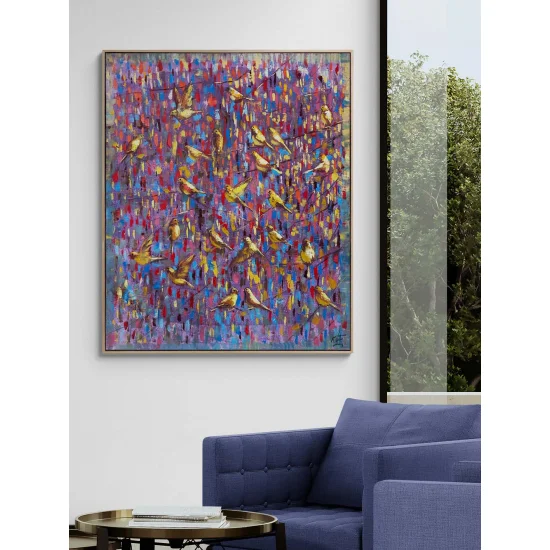 Altın Kuşlar Yağlı Boya Tablosu