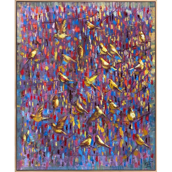 Altın Kuşlar Yağlı Boya Tablosu