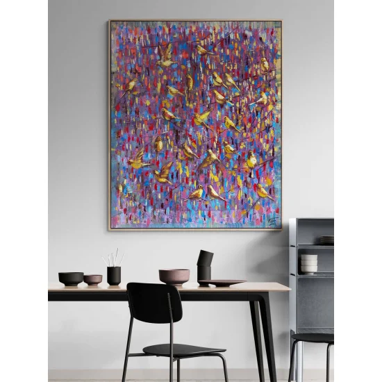 Altın Kuşlar Yağlı Boya Tablosu