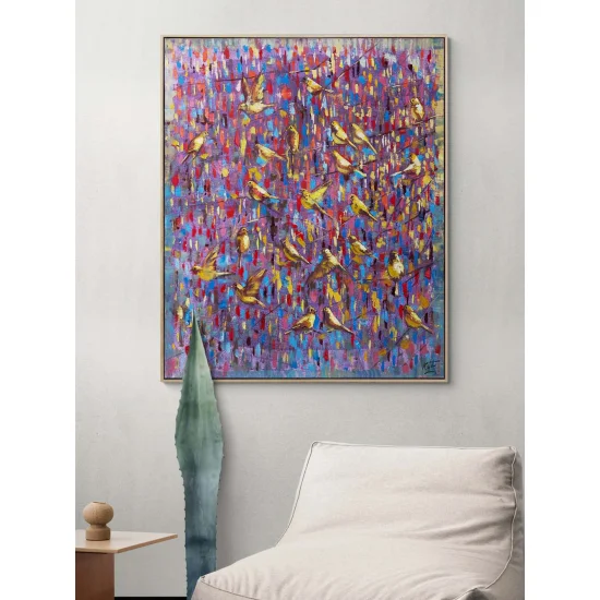 Altın Kuşlar Yağlı Boya Tablosu