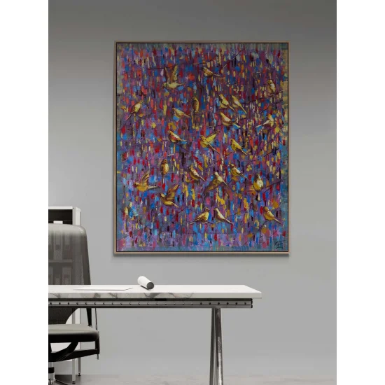 Altın Kuşlar Yağlı Boya Tablosu