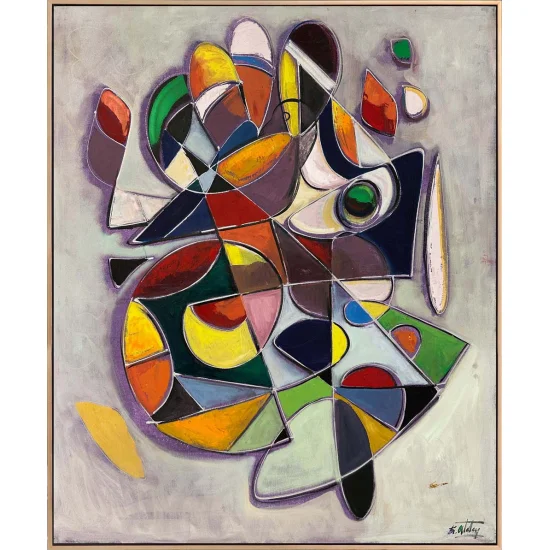 Bütünleşen Formlar Yağlı Boya Tablosu