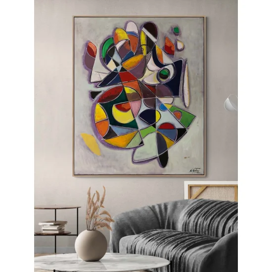 Bütünleşen Formlar Yağlı Boya Tablosu