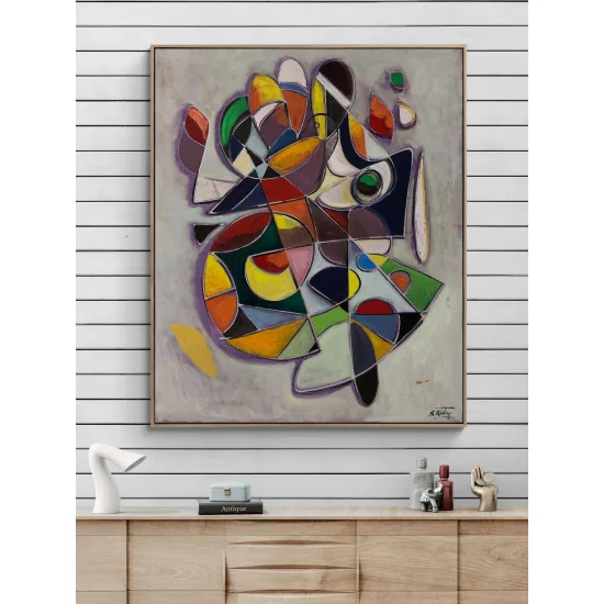 Bütünleşen Formlar Yağlı Boya Tablosu