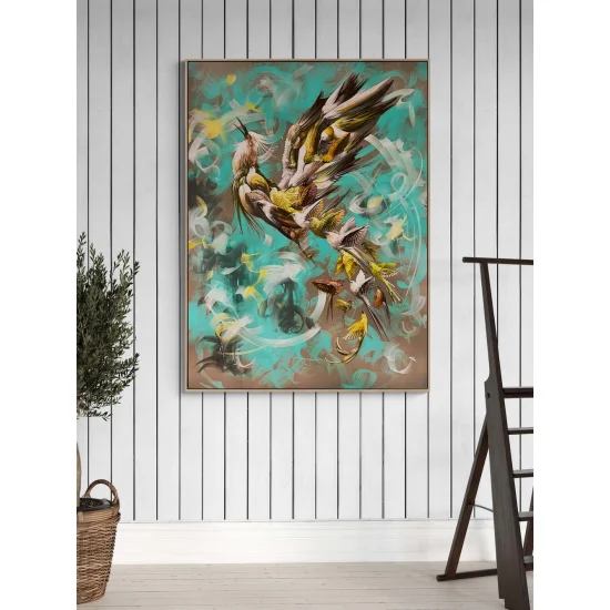 Kanat Çırpan Hayaller Yağlı Boya Tablosu