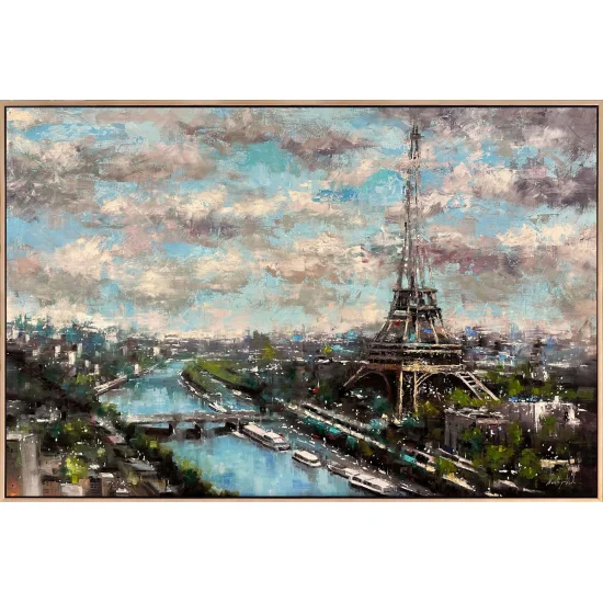 Pariste Bir Akşam Yağlı Boya Tablosu