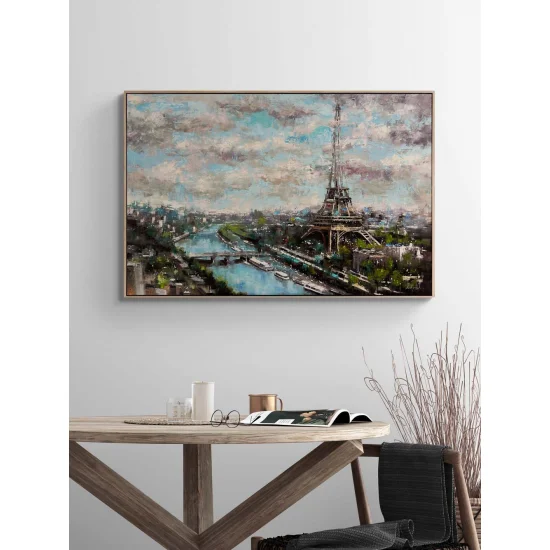 Pariste Bir Akşam Yağlı Boya Tablosu