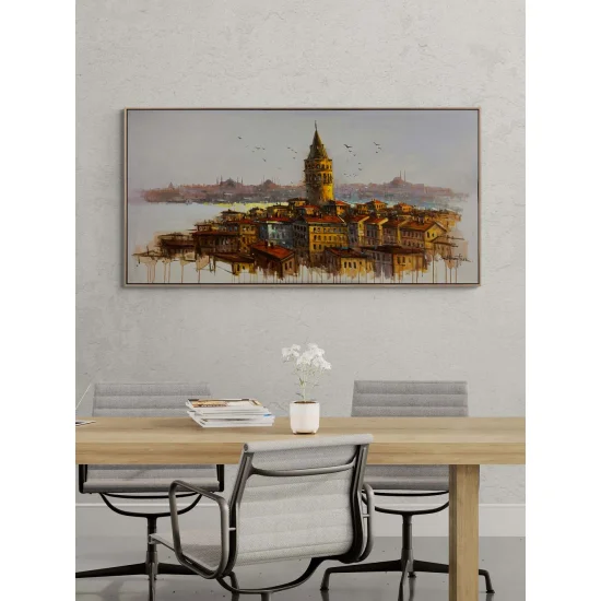 Haliç’e Bakan Kule Yağlı Boya Tablosu