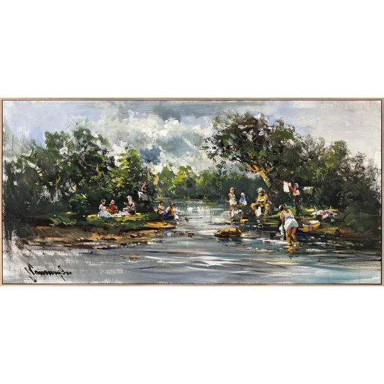 By the Riverbank Oil Painting