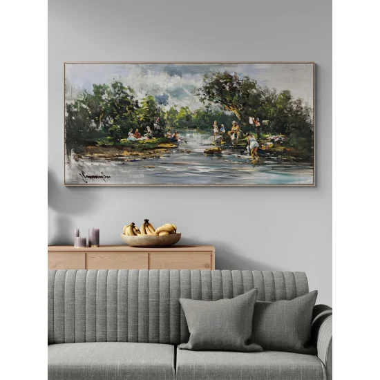 By the Riverbank Oil Painting
