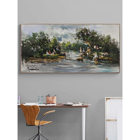 By the Riverbank Oil Painting