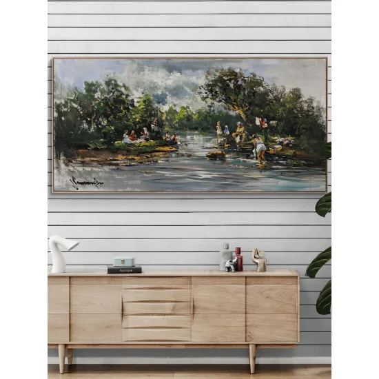 By the Riverbank Oil Painting