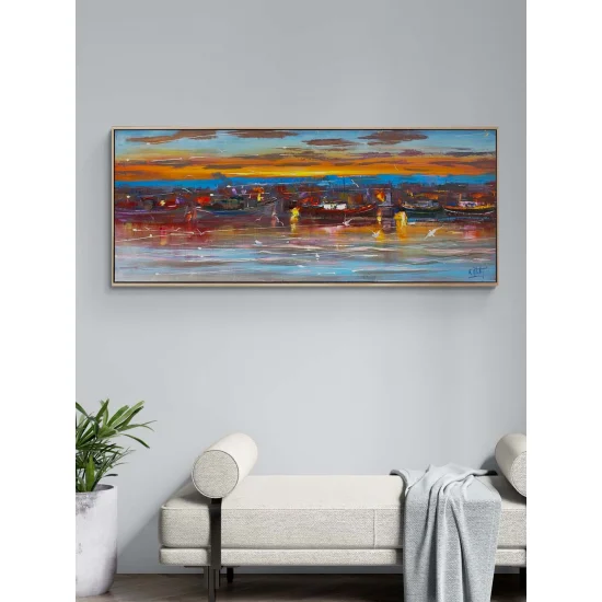 Dalgaların İçindeki Zaman Yağlı Boya Tablosu