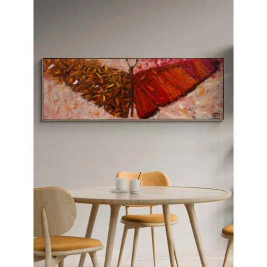 Sonbaharda Kelebek Yağlı Boya Tablosu