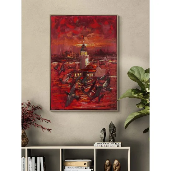 Crimson Sunset Oil Painting