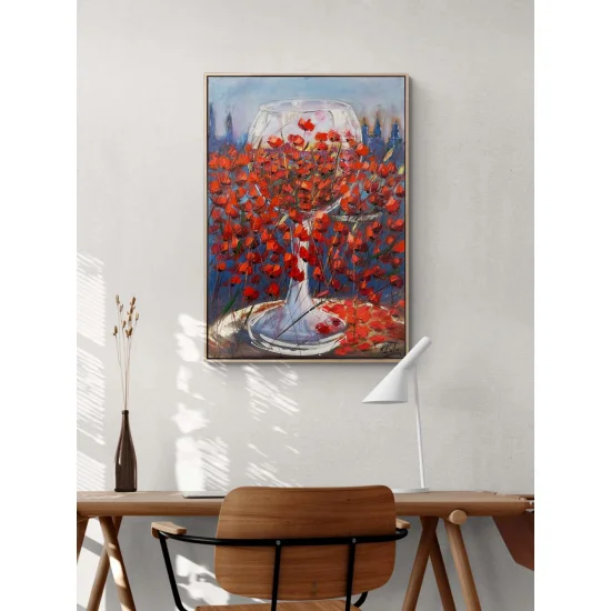 Poppies in the Glass Oil Painting