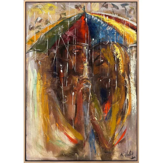 Together in the Rain Oil Painting