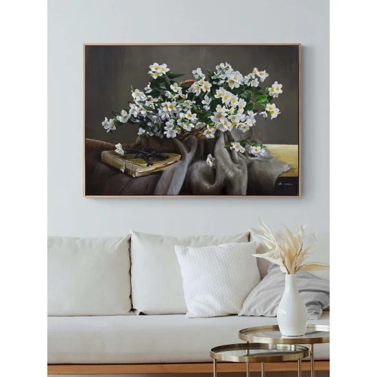 Jasmines in a Basket Oil Painting