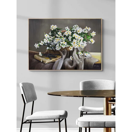 Jasmines in a Basket Oil Painting