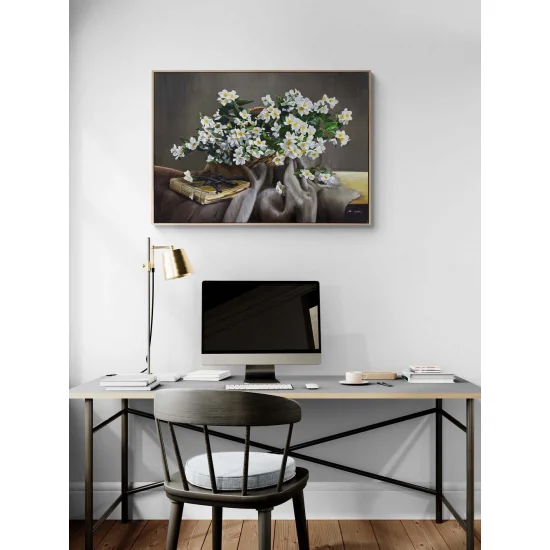 Jasmines in a Basket Oil Painting