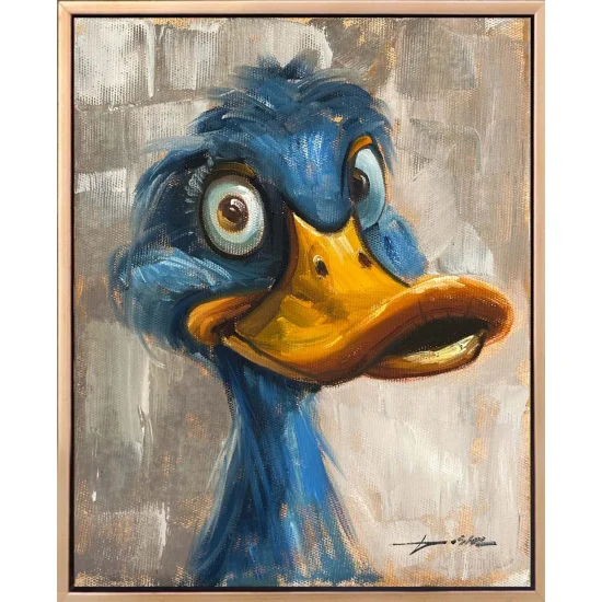 Şaşkın Ördek Yavrusu Yağlı Boya Tablosu