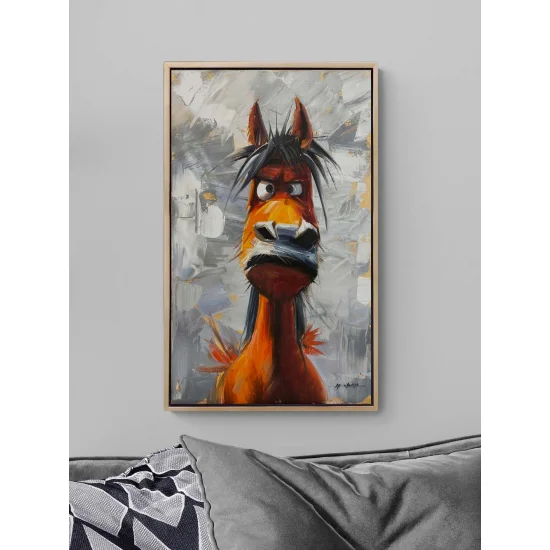 Cross-eyed Horse Oil Painting