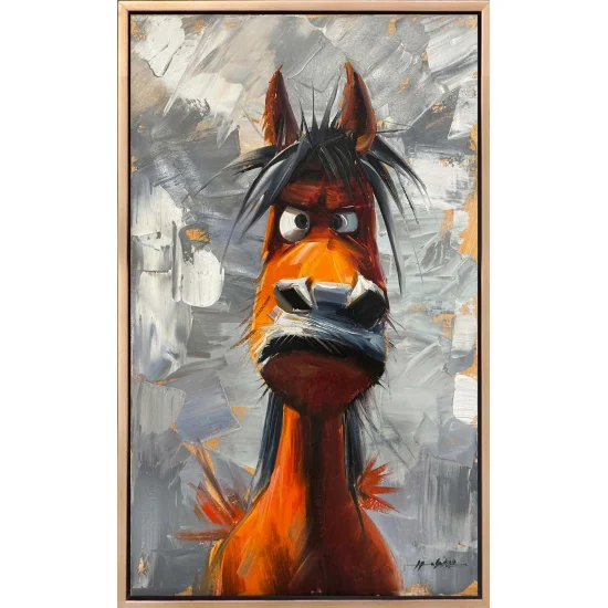 Cross-eyed Horse Oil Painting