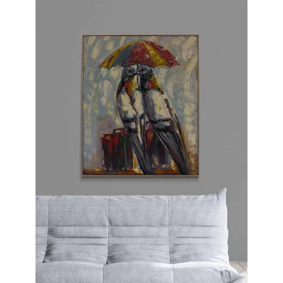 Güvercinler Son Gidişi Yağlı Boya Tablosu