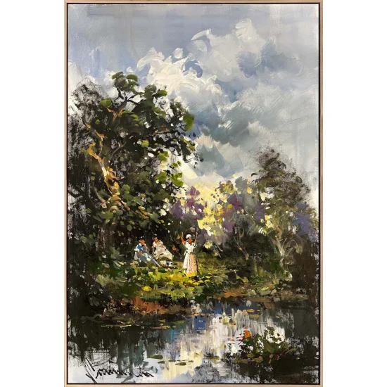 Sunset by the Lake Oil Painting