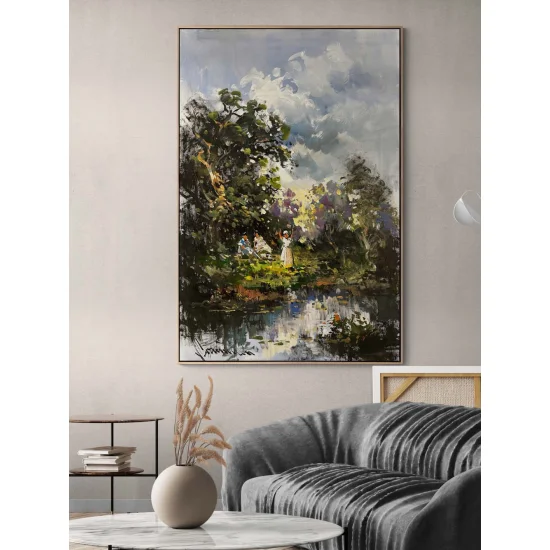 Sunset by the Lake Oil Painting