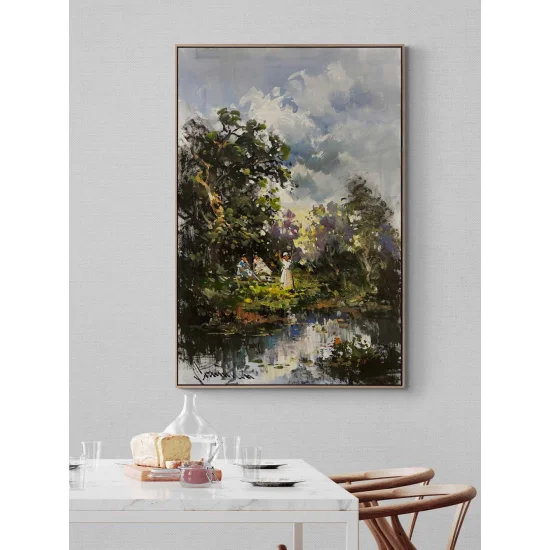 Sunset by the Lake Oil Painting