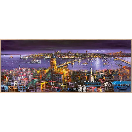 Galata’dan Boğaza Seyir Yağlı Boya Tablosu