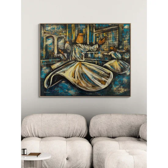 Ruhun Yolculuğu Semazenler Yağlı Boya Tablosu