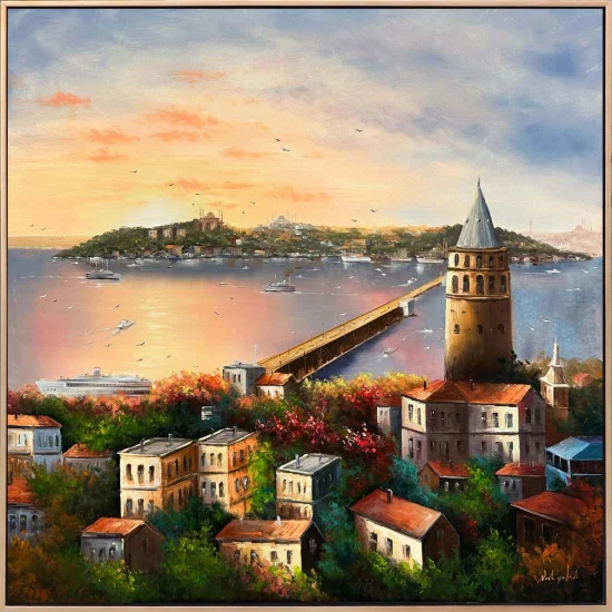 Galatadan Bir Gün Yağlı Boya Tablosu
