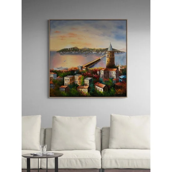 Galatadan Bir Gün Yağlı Boya Tablosu