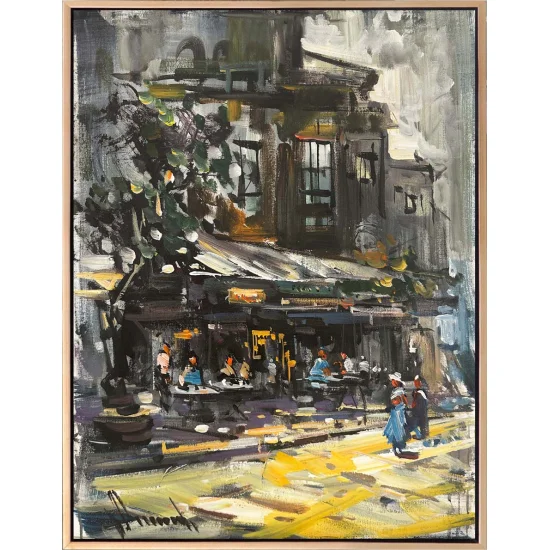 The Corner Café Oil Painting