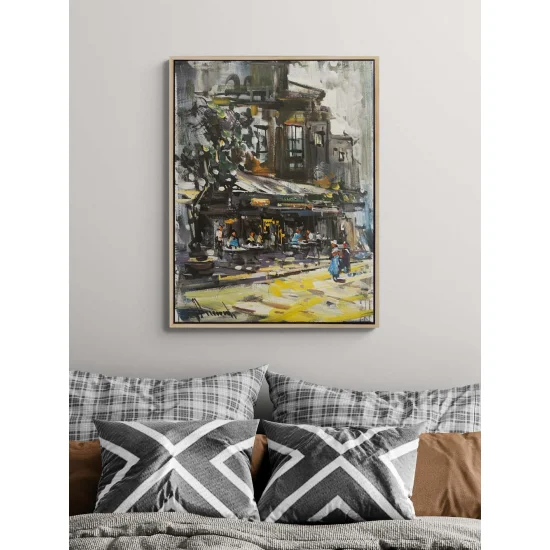 The Corner Café Oil Painting