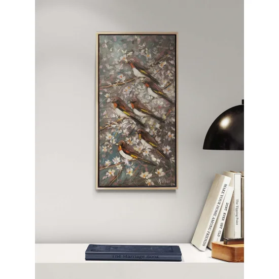 Birds in the Night Branches Oil Painting