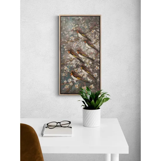 Birds in the Night Branches Oil Painting